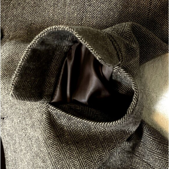 StudioSuits Wool Tweed Sport Coat Herringbone Brown Ticket Pocket 38 Academia - Picture 12 of 16